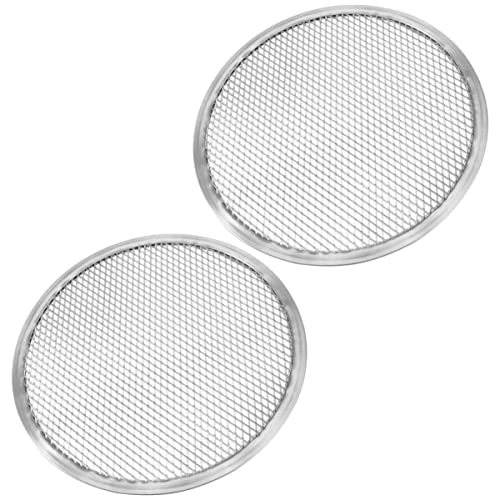 CHICAMPERA 2 Stück Aluminium Pizza Backnetz Teiliges Antihaftbeschichtet Gleichmäßige Hitzeverteilung für Pizza und Grill Herausnehmen und Reinigen von CHICAMPERA
