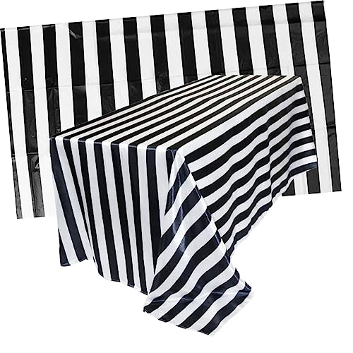 CHICAMPERA 2 Stück Gestreifte Tischdecke und Fleckenresistent Rechteckige Tischwäsche für Feste für Esszimmer und Garten Dekoration von CHICAMPERA