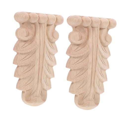 CHICAMPERA 2stücke Unbenutzte Holzornamente Geschnitzte Applikationen Für Türen Und Schränke Dekorative Holz-corbels Vintage-Stil Installieren Für Heimdekoration von CHICAMPERA