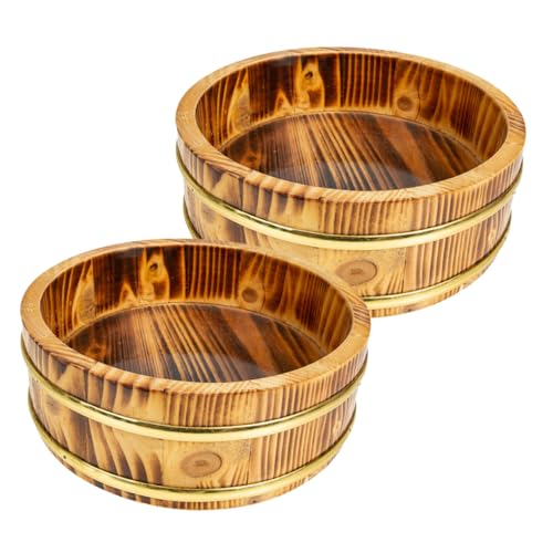 CHICAMPERA 2 Stück Holz Sushi Reisbucket Traditionelle Japanische Kühlbehälter für Sushi Reis Vielseitig Einsetzbar als Mischwanne oder Küchenaufbewahrung für Outdoor Camping und Zuhause CHICAMPERA 2 Stück Holz Sushi Reisbucket Traditionelle Japanische Kühlbehälter für Sushi Reis Vielseitig Einsetzbar als Mischwanne oder Küchenaufbewahrung für Outdoor Camping und Zuhause von CHICAMPERA