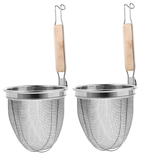 CHICAMPERA 2 Stück Nudelsieb Con Drahtsieb Für Nudeln Gadgets Sieb Mit Ausguss Sichter Schwanenhals Dreher Silber Pro Werkzeug Gasherd Mesh Mikrowelle Sieben Feines Drahtsieb Schüsseln Silver von CHICAMPERA
