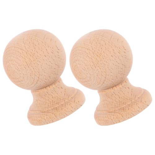 CHICAMPERA 2 Stück Unvollendete Runde Dekorationskappen für Bettpfosten Vorhangstangen und DIY Handarbeiten Rustikaler Charme für Zuhause von CHICAMPERA