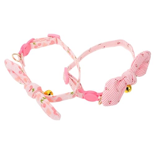 CHICAMPERA 2stücke Dekoratives Haustierhalsband Für Kleine Hunde Mit Glocke Und Blumen-Design Verstellbar Für Welpen Spaziergänge Und Festlichkeiten Aus Strapazierfähigem Material von CHICAMPERA