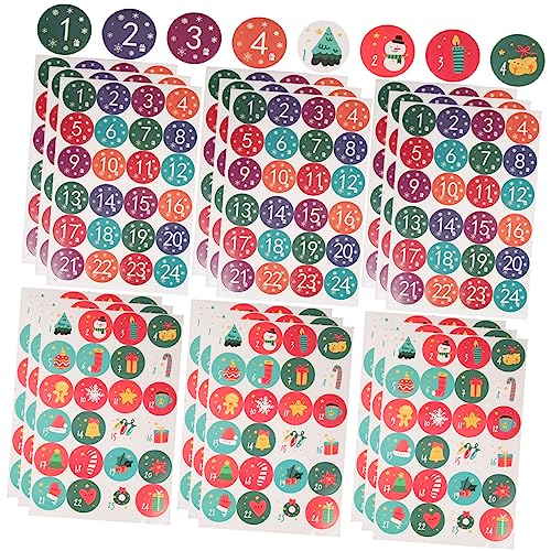 CHICAMPERA 20blätter Adventskalender Aufkleber Bunte Zahlen Sterne Selbstklebend Für Geschenksiegel Scrapbooking Umschläge Und Mehr Etiketten Für Weihnachtsdekoration von CHICAMPERA