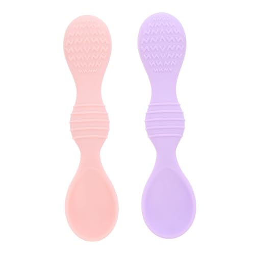 CHICAMPERA 2Stücke Esslöffel für Junge Mädchen Weiche Fütterungslöffel Training Babygeschirr für Brei Babynahrung von CHICAMPERA