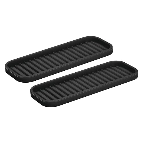 CHICAMPERA 2Stücke Silikon Organizer Tablett Für Küchenspüle Und Badezimmer Multifunktionales Trockentablett Für Geschirr Seifenhalter Und Toilettenartikel von CHICAMPERA