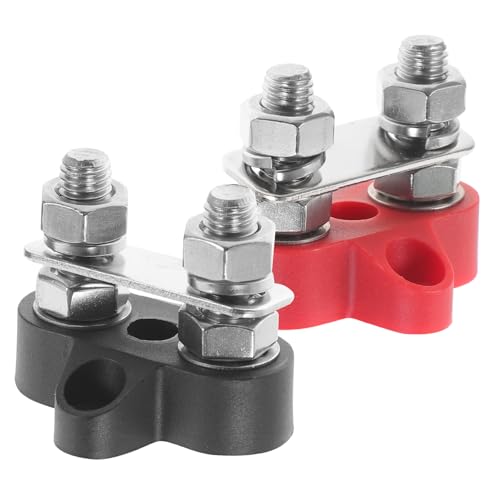 CHICAMPERA 2Stücke Stromanschlussblock Batterieklemmen Verteiler für Auto Boot und Yacht Einfache Installation Farbcodierte Verkabelung Langlebig und Vielseitig von CHICAMPERA