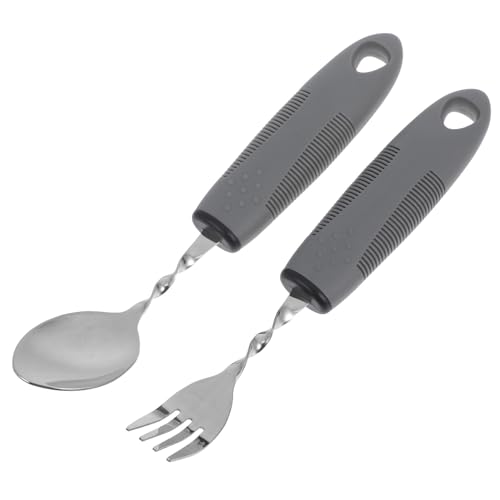 CHICAMPERA 2Stücke Teiliges Besteckset aus für Senioren Gebogener Löffel und Rutschfester Griff für Eingeschränkte Handbeweglichkeit Leicht zu Reinigen CHICAMPERA 2Stücke Teiliges Besteckset aus für Senioren Gebogener Löffel und Rutschfester Griff für Eingeschränkte Handbeweglichkeit Leicht zu Reinigen von CHICAMPERA