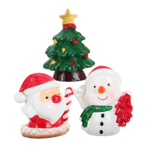 CHICAMPERA 3 Stück Mini-Tier-Ornamente Weihnachtliche Tischdekoration Mikro Drinnen Weihnachten Winzig Weihnachtsdekoration Miniaturen Weihnachtsminiaturmodelle Klein Figur Szene Kunstharz von CHICAMPERA