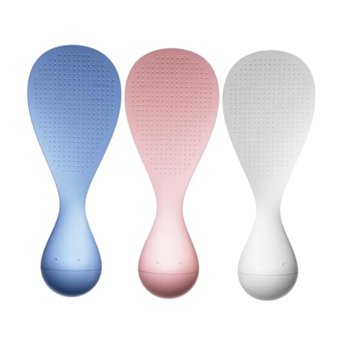CHICAMPERA 3 Stück Reislöffel Löffel Lebensmittelschaufel Antihaftbeschichteter Reislöffel Servierlöffel Für Reisbecher Design Reispaddel Reiskocherlöffel Ersatz Reis Servierschaufel von CHICAMPERA