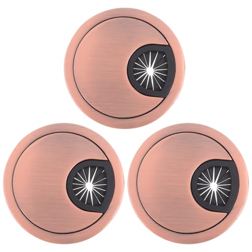CHICAMPERA 3 Stück Rundes Kabeldurchlass Gehäuse aus Zinklegierung für Schreibtische Elegante Kabellochabdeckung für Ordentliches Büro Management Kabelorganisation von CHICAMPERA