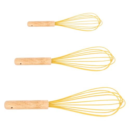 CHICAMPERA 3 Stück Schneebesen aus Silikon Eiercreme-Rührer Backen von Schneebesen Ei -Schneebesen Teig Schneebesen kleine Schneebesen zum Kochen Handmixer Holz Gelb Wiederverwendbar CHICAMPERA 3 Stück Schneebesen aus Silikon Eiercreme-Rührer Backen von Schneebesen Ei -Schneebesen Teig Schneebesen kleine Schneebesen zum Kochen Handmixer Holz Gelb Wiederverwendbar von CHICAMPERA