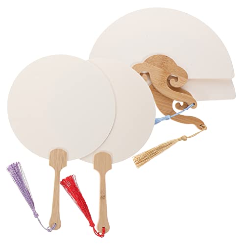 CHICAMPERA 4 Stück Blanko Papierfächer Diy Graffiti Fächer für Bastelbedarf Tragbare Handfächer aus Hochwertigem Papier für Kreative Projekte und Heimdekoration Zufällige von CHICAMPERA