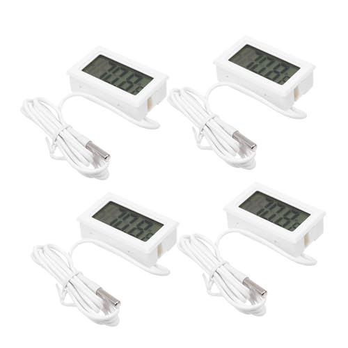 CHICAMPERA 4 Stück Digitale Aquarien Thermometer Wasserdichtes Temperaturmessgerät für Fische Heizbox Einfache Bedienung Präzise Messung für Zuhause und Aquarien von CHICAMPERA