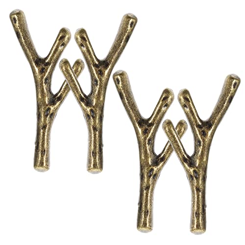 CHICAMPERA 4 Stück Zweig Form Schrankknöpfe Dekorative Möbelgriffe für Schränke und Kommoden Einfache Installation und Praktische Nutzung von CHICAMPERA
