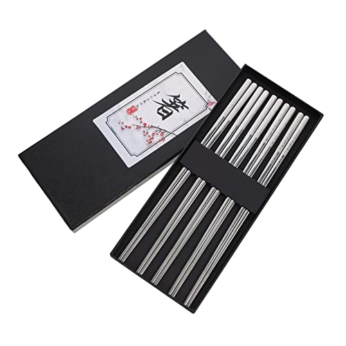 CHICAMPERA 5 Paare Essstäbchen Set mit Rutschfestem Design Wiederverwendbare Essstäbchen Geschenkbox für Hausgebrauch Einweihungsgeschenk CHICAMPERA 5 Paare Essstäbchen Set mit Rutschfestem Design Wiederverwendbare Essstäbchen Geschenkbox für Hausgebrauch Einweihungsgeschenk von CHICAMPERA