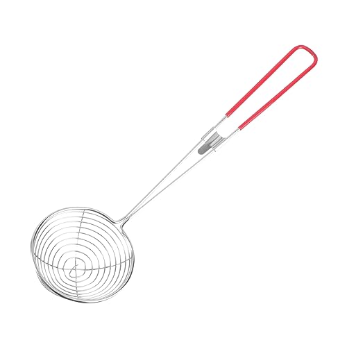 CHICAMPERA 6 Stück Edelstahlsieb Mit Griff Geschlitzte Pfanne Teesiebfilter Wasserhahn Nudeln Besteck Bratschaufel Schüssel Verrechnet Utensil Nudelkelle Presse Schöpflöffel Erbse Korb Draht von CHICAMPERA