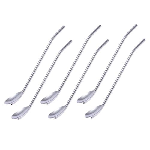 CHICAMPERA 6 Stück Teiliges Set Edelstahl Trinklöffel Strohhalm Ovalform Wiederverwendbar Multifunktional Spülmaschinenfest für Cocktails Getränke Smoothies Wiederverwendbar CHICAMPERA 6 Stück Teiliges Set Edelstahl Trinklöffel Strohhalm Ovalform Wiederverwendbar Multifunktional Spülmaschinenfest für Cocktails Getränke Smoothies Wiederverwendbar von CHICAMPERA