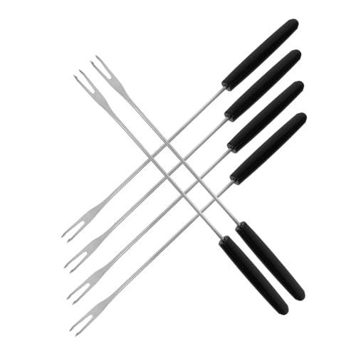 CHICAMPERA 6 Stück Teiliges Set Fondue Gabeln aus mit Langem Griff für Käse Schokolade und Dessert Fondue Frucht und Marshmallow Dipping Hitzebeständig und Rutschfester Griff von CHICAMPERA