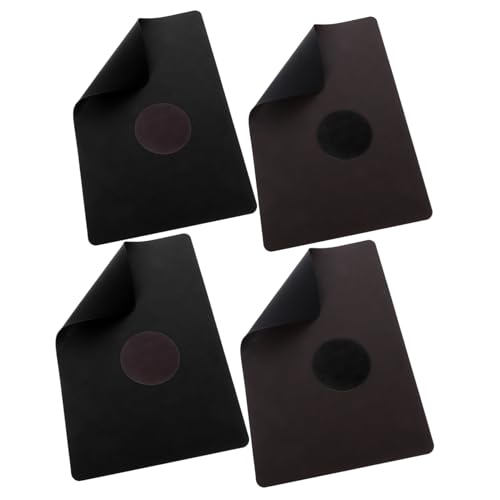 CHICAMPERA 8 Stück Tischset Aus Rindsleder Platzieren Sie Matte Abwischbare Tischsets Essmatten Kaffee Tischset Boho-tischsets Tischmatte Couchtisch Matte Tischsets Abwischbar Black Pu von CHICAMPERA