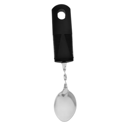 CHICAMPERA Anti-shake-löffel Griffe Erwachsene Gewichtete Utensilien Für Adaptiv Täglich Tremor Handgriff Unterstützung Hände Biegbar Abgewinkelt Behinderung Black Rostfreier Stahl von CHICAMPERA