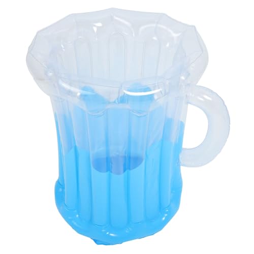 CHICAMPERA Aufblasbarer Bierkühler Im Becherdesign Transparenter Blauer Kühler Für Getränke Für Strandpartys Und Sommerveranstaltungen Leicht Langlebigem Pvc Gefertigt von CHICAMPERA