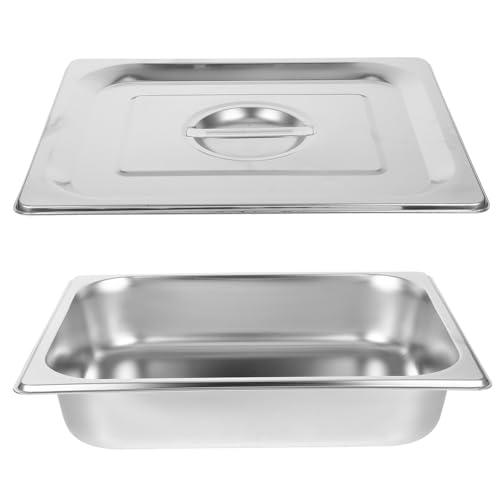 CHICAMPERA Buffetpfanne Rechteckig mit Deckel Robuste Servierplatte für Catering Restaurant und Zuhause Leicht zu Reinigen für Frische Speisen von CHICAMPERA