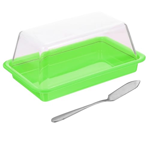 CHICAMPERA Butteraufbewahrungsbox mit Deckel und Schneidefunktion Bpa Frischhaltedose für Butter und Käse Hygienisch Luftdicht für Kühlschrank Geeignet Teiliges Grün von CHICAMPERA