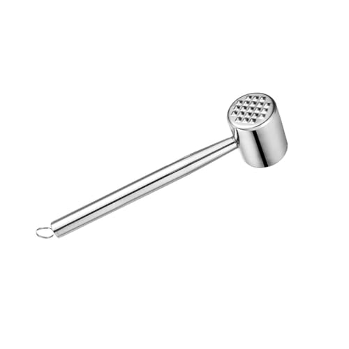 CHICAMPERA Edelstahl Fleischklopfer mit Aufhängeloch Doppelseitiger Steakhammer zum Zarten Bearbeiten von Schweine und Rindfleisch Ergonomischer Griff Leicht zu Reinigen Vielseitig für Küche von CHICAMPERA