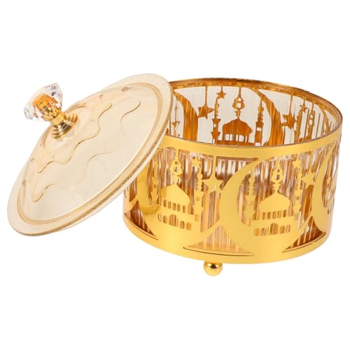 CHICAMPERA Eid Aladha Candy Tray Filigranen Orientalischen Mustern Dekoratives Serviertablett für Süßigkeiten Snacks und Datteln Stilvolles Middle Eastern Tablett für Festliche Anlässe von CHICAMPERA