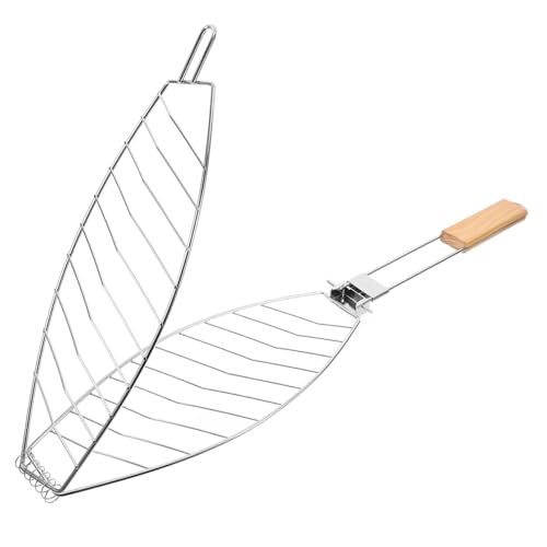 CHICAMPERA Grillkorb für Fisch und Gemüse Verstellbares Grillzubehör Wärmeverteilung für Bbq Camping und Partys Leicht zu Reinigen und Multifunktional von CHICAMPERA