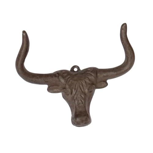 CHICAMPERA Gusseiserne Haken Für Wand Vintage-Design Kuhkopf-Form Retro-wandhaken Rustikale Dekoration Cowboy-Hut-Halter Handtuchhaken Im Landhausstil von CHICAMPERA