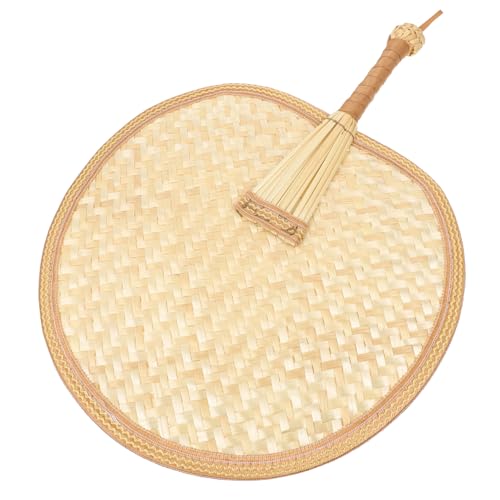 CHICAMPERA Handgewebter Sommerfächer aus Rustikaler Handgemachter Fächer für Erwachsene für Heiße Dekoratives Accessoire Mittelgroß Braun von CHICAMPERA