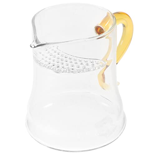 CHICAMPERA Hitzebeständiger Glas teekrug mit Henkel Praktischer Teeausgießer für Losen Tee Langlebiger Getränkespender für Zuhause und Restaurant Leicht zu Reinigen Stabiles Design von CHICAMPERA