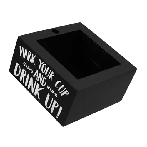 CHICAMPERA Holz Becherhalter für Partys Praktischer Cup Organizer mit Stifthalter für Bar Theken Küchen und Feiern und Leicht zu Reinigen Schwarz von CHICAMPERA