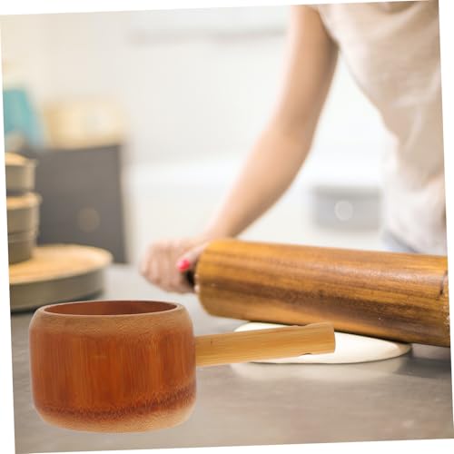 CHICAMPERA Holzlöffel Wasserkelle Multifunktionale Schöpfkelle für Küche und Bad aus Natürlichem Holz zum Schöpfen von Wasser Reis und Ergonomisches Design für Komfortable Handhabung von CHICAMPERA