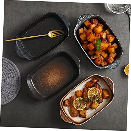 CHICAMPERA Keramik Backform mit Doppelgriff Ofenfeste Auflaufform für Backen und Servieren Mikrowellengeeignet Langlebiges Küchenblech für Haus und Küche Vielseitiger Keramik Servierteller von CHICAMPERA