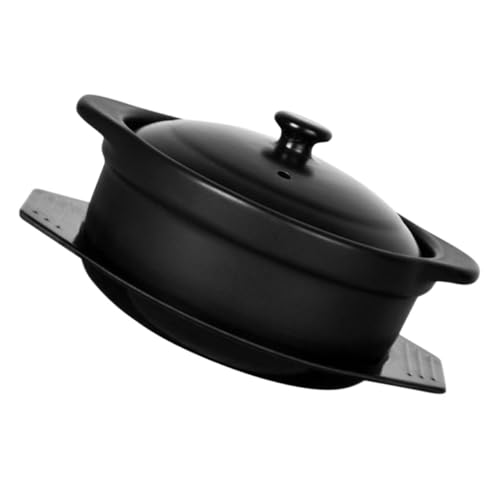 CHICAMPERA Keramischer Kochtopf mit Deckel und Untersetzer für Suppen und Eintöpfe für Heimische Küche von CHICAMPERA