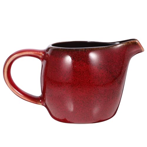 CHICAMPERA Keramisches Milchkännchen mit Griff und Ausguss Sahnekännchen für Kaffee Tee Saucen und für Zuhause und Gastronomie Rot mit Schimmernder Oberfläche CHICAMPERA Keramisches Milchkännchen mit Griff und Ausguss Sahnekännchen für Kaffee Tee Saucen und für Zuhause und Gastronomie Rot mit Schimmernder Oberfläche von CHICAMPERA