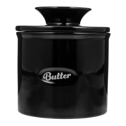 CHICAMPERA Kreatives Keramik Butterlager mit Deckel Wiederverwendbarer Butterhalter und Dessertbehälter zur Aufbewahrung von Butter Käse und Desserts der Küche Schwarz CHICAMPERA Kreatives Keramik Butterlager mit Deckel Wiederverwendbarer Butterhalter und Dessertbehälter zur Aufbewahrung von Butter Käse und Desserts der Küche Schwarz von CHICAMPERA