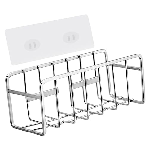 CHICAMPERA Küchen Spülbecken Organizer aus Wandmontierbarer Schwamm Halter mit Wasserablauf für Spüle Seife Geschirrtücher und Reinigungsutensilien Silber von CHICAMPERA