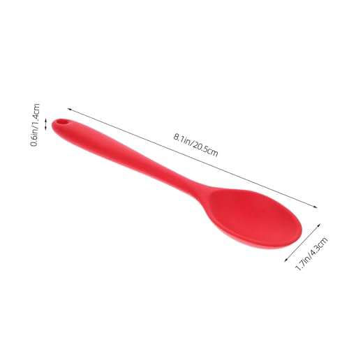CHICAMPERA Mini Silikon Suppenlöffel Rot Antihaftbeschichtet Leicht zu Reinigen Hitzebeständig Rutschfester Griff Praktischer Küchenhelfer zum Servieren von Suppe Reis und Brei Vielseitig von CHICAMPERA