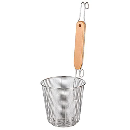 CHICAMPERA Nudelsieb mit Langem Holzgriff Küchensieb für Sicheres Abtropfen und Servieren von Pasta Gemüse und Mittelgroß Leicht und Tragbar von CHICAMPERA