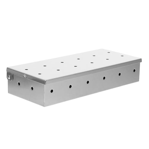 CHICAMPERA Räucherbox für Grill Bbq Holzspäne Räucherbox mit Deckel für Gas und Holzkohlegrills Anpassbare Rauchintensität zur Geschmacksverbesserung von Grillgerichten von CHICAMPERA