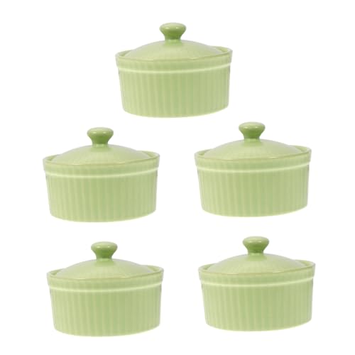 CHICAMPERA Teiliges Keramische Backschalen mit Deckel Ofenfeste Pudding und Formen Grün für Desserts und Anlässe von CHICAMPERA