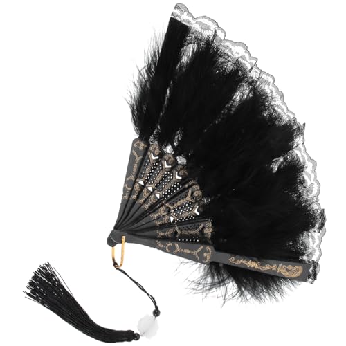 CHICAMPERA Vintage Spitzen-handfächer mit Federbesatz Faltbarer Handventilator Eleganter Klappfächer für Hochzeiten Partys Tanz und Orientalische Dekoration Tragbar und Leicht zu Verstauen CHICAMPERA Vintage Spitzen-handfächer mit Federbesatz Faltbarer Handventilator Eleganter Klappfächer für Hochzeiten Partys Tanz und Orientalische Dekoration Tragbar und Leicht zu Verstauen von CHICAMPERA