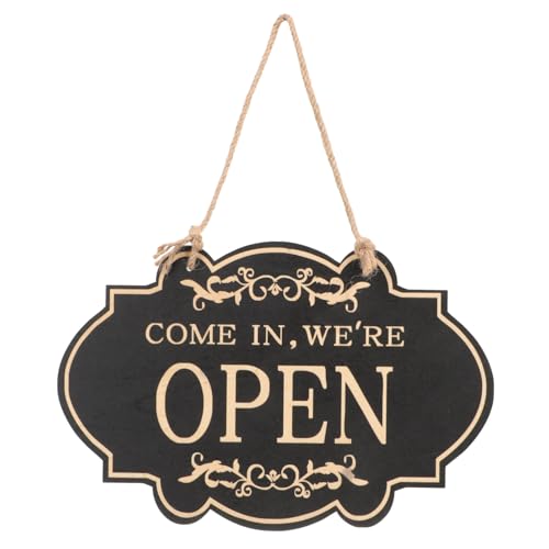 CHICAMPERA Wendbares Holz türschild Open Closed Verschleißfestes Dekoratives Geschäftsschild für Restaurant Büro und Zuhause Doppelseitiges Retro design Langlebig und Praktisch von CHICAMPERA