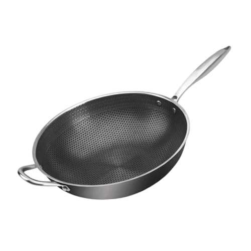 CHICAMPERA Wokpfanne mit Honigwabendesign Induktionsgeeignet Rutschfester Griff für Gemüse Eier und Hot Pot Langlebig und Leicht für Herdarten Geeignet von CHICAMPERA