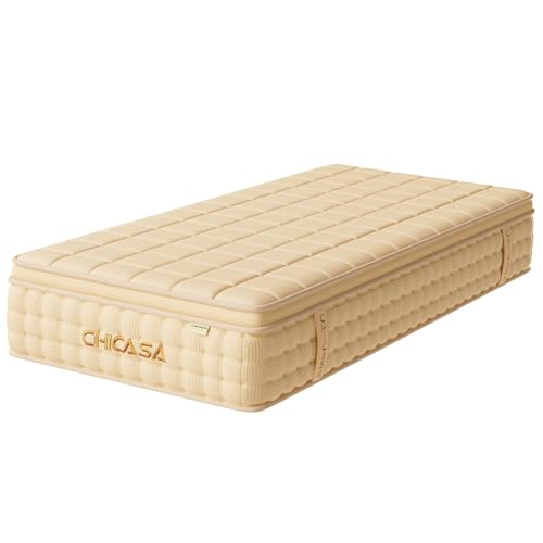 CHICASA Matratze 140x200x25cm, 9 Zonen Deluxe Taschenfederkernmatratze, mit Komfortschaum,Ergonomische Unterstützung, H3, Mittlerer und ausgewogener Härtegrad von CHICASA