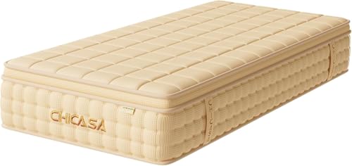 CHICASA Matratze 160x200x25cm, 9 Zonen Deluxe Taschenfederkernmatratze, mit Komfortschaum,Ergonomische Unterstützung, H3, Mittlerer und ausgewogener Härtegrad von CHICASA